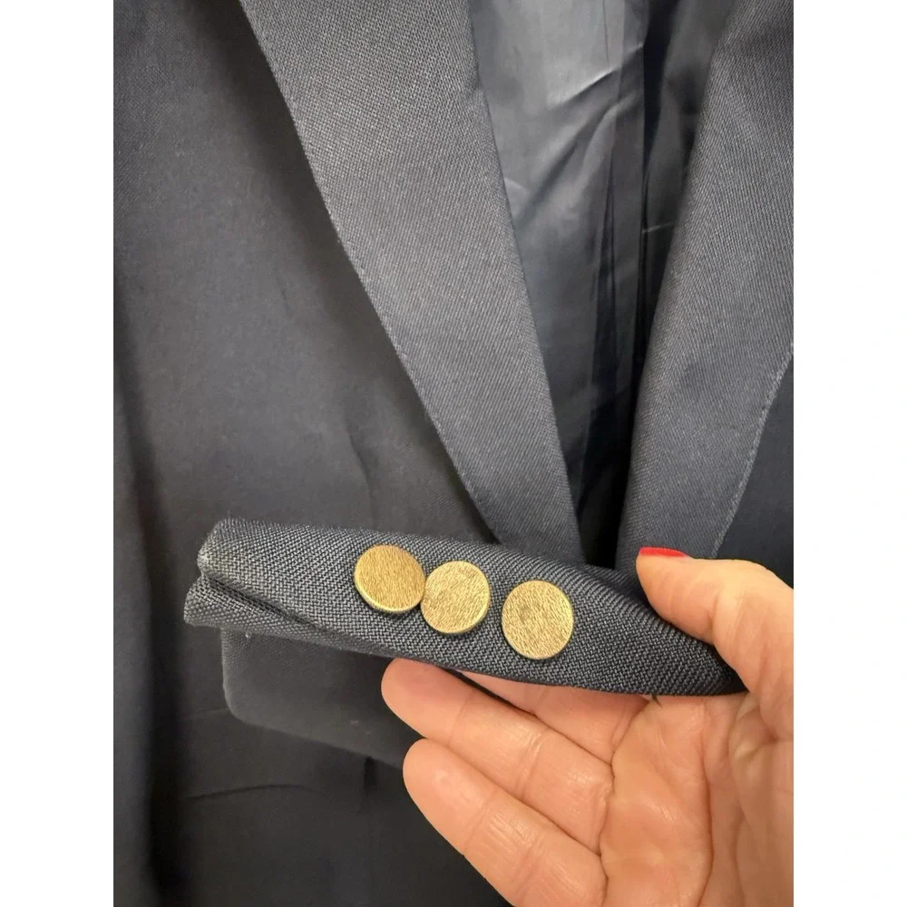 Vintage Levi's Men's 42L Menswear Action Navy Blue Suit Coat Jacket Business